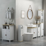 kleankin Slim Bathroom Storage Cabinet - White