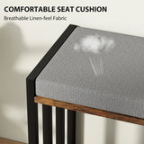 HOMCOM Shoe Storage with Seat, Upholstered Entryway Bench, Shoe Bench with 3 Open Shelves for Hallway, Rustic Brown