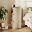 HOMCOM Slim Bedside Table, Narrow Bedside Cabinet with Open Shelf and 2 Drawers for Bedroom, Living Room, Natural Wood Finish