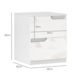 HOMCOM High Gloss Bedside Table - White