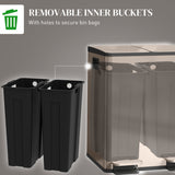 HOMCOM 40L Dual Compartment Stainless Steel Bin, with Deodoriser Holders - Gold Tone