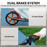 HOMCOM One-click Folding Kick Scooter for 14+ w/ Adjustable Handlebar, Push Scooter with Kickstand, Dual Brake System, Red
