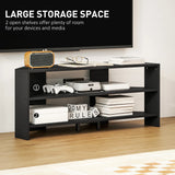 HOMCOM Corner TV Stand with 2 Open Shelves for 47 Inch TV - Black