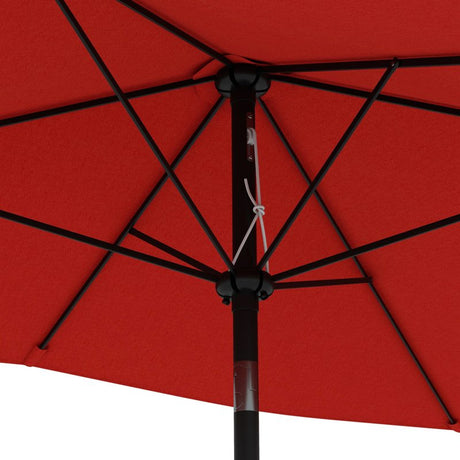 Outsunny 2 x 3(m) Garden Parasol Umbrella, Rectangular Outdoor Market Umbrella Sun Shade with Crank & Push Button Tilt, 6 Ribs, Aluminium Pole, Wine Red