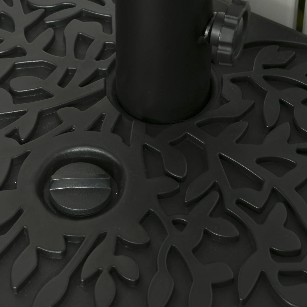 Outsunny Water/Sand Fillable Half Parasol Umbrella Base - Black