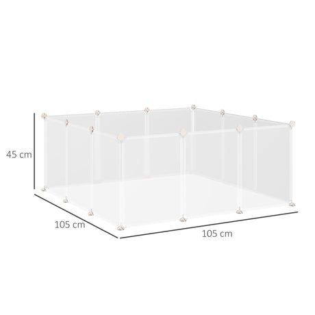PawHut Pet Playpen DIY Small Guinea Pigs Hutches Fence 12 Panels for Kitten Bunny Chinchilla