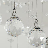 HOMCOM Metal Crystal Ceiling Light Chandelier Elegant Pendant Lamp Living Room Stairway Stairway Spiral Rain Drop Pendant Lamp Silver