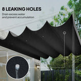 Outsunny Retractable Pergola Canopy Only, 3.92 x 3.5 m, UV30+ Replacement Canopy Cover for 4 x 3 m Pergola, Dark Grey