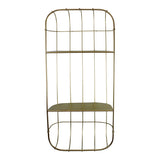 Gold Metal Wall Double Storage Shelf, Basket Design