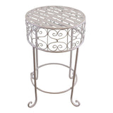 Cream Scroll Metal Plant Stand