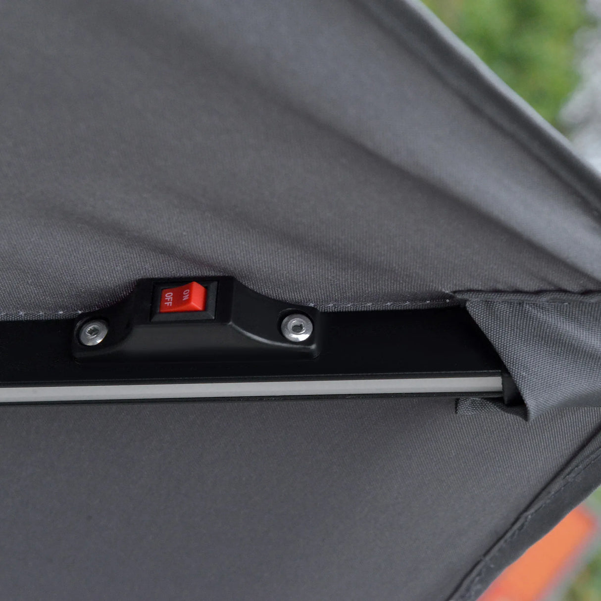 Outsunny 3m LED Light Overhanging Parasol - Grey