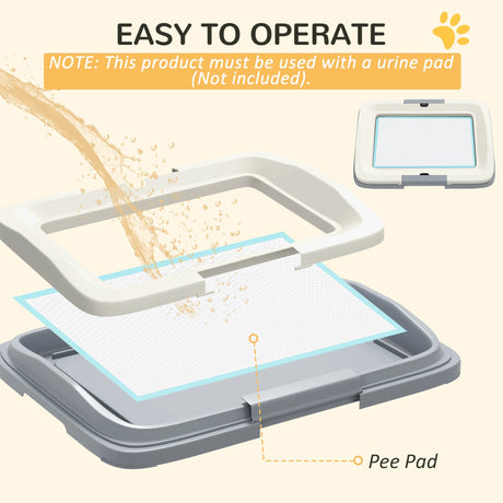 PawHut Dog Toilet Tray for Training Dogs, Dog Litter Tray for Indoor, Outdoor, 47 x 34 x 6cm