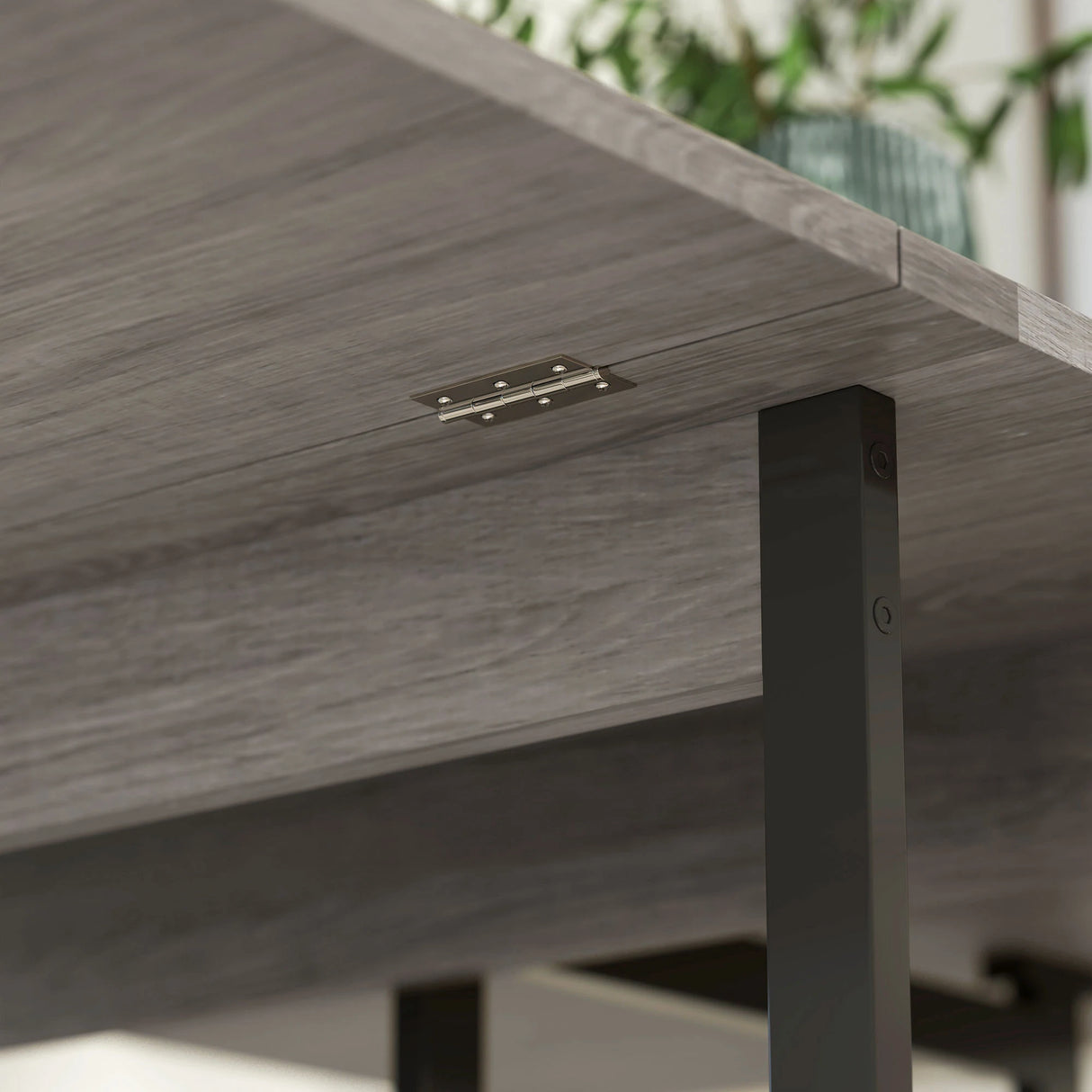 HOMCOM Four-Person Drop Leaf Table - Grey Wood-Effect