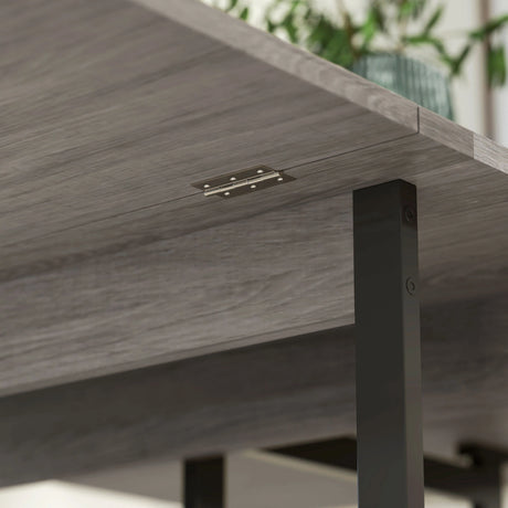 HOMCOM Four-Person Drop Leaf Table - Grey Wood-Effect