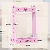 AIYAPLAY Kids Clothes Rail with 2 Storage Shelves for 3-8 Years Old, Hot Pink