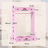 AIYAPLAY Kids Clothes Rail with Two Shelves, for 3-8 Years, Pink