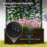 Outsunny Outdoor Metal Planter, with Back Trellis - Black