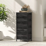 HOMCOM Chest of Four Fabric Drawers - Black