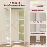 HOMCOM Chest of Five Fabric Drawers - Natural Wood Finish