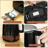 HOMCOM Polished Stainless Steel Kettle and Toaster Set - Black