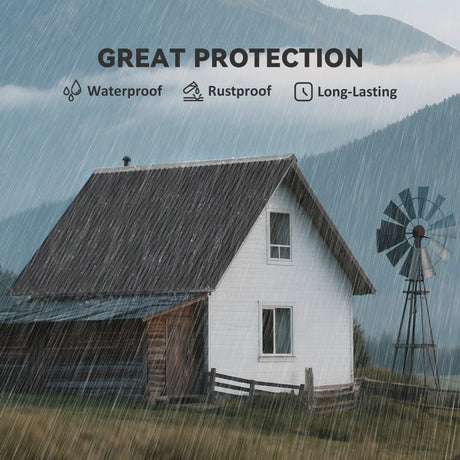 Outsunny Set of 12 Corrugated Steel Roof Sheet Panels - Black