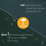 Outsunny Garden Patio Large Furniture Set Round Cover 600D Oxford Waterproof, 193 x 80H cm, Green