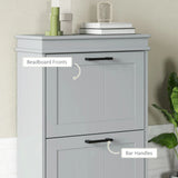 HOMCOM Two-Drawer Minimalistic Shoe Storage Cabinet, for 10 Shoes, Grey