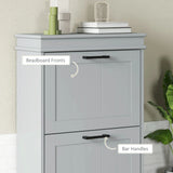 HOMCOM Two-Drawer Minimalistic 10-Shoe Cabinet - Grey