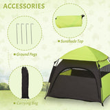 PawHut Foldable Dog Cat Tent with Waterproof Oxford, Carry Bag for Extra Large Dog, Green