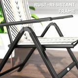 Outsunny Set of Two Rattan Reclining Garden Chairs - Multicolour