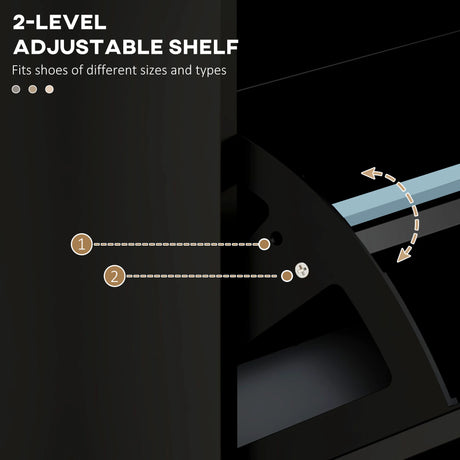 HOMCOM Three-Drawer Minimalistic Shoe Cabinet - Black