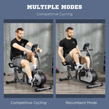 HOMCOM Exercise Bike with LCD Display, Stationary Bike with Quiet 8-Level Magnetic Resistance, Adjustable Seat and Backrest, Indoor Cycling Exercise Equipment for Home Gym Fitness Workout Training