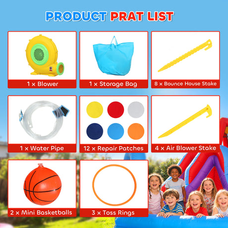 AIYAPLAY Bouncy Castle for Kids, Inflatable Bounce House with Slide, Pool (Ball Pit), Climbing Wall and Blower for Outdoor