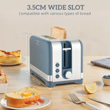 HOMCOM Sleek Textured Kettle and Toaster Set - Blue