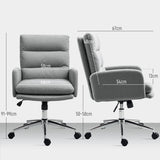 HOMCOM 91-99cm Sherpa Fleece Office Chair - Grey