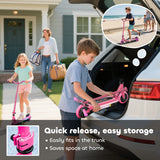 AIYAPLAY Electric Scooter for Kids 6-14 Years, with Colourful Lights, Pink