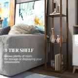 HOMCOM Three-Shelf Standing Lamp - Rustic Brown/White