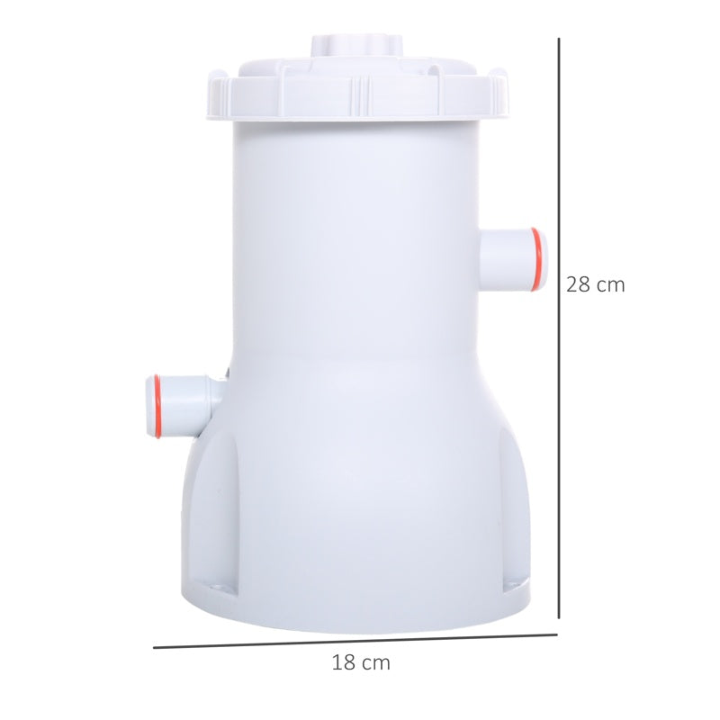 Outsunny Cartridge Filter Pump for 13'-15' Above Ground Pools, 800GPH (3028 LPH) Swimming Pool Filter Pump with Hose and Hose Clamps, White