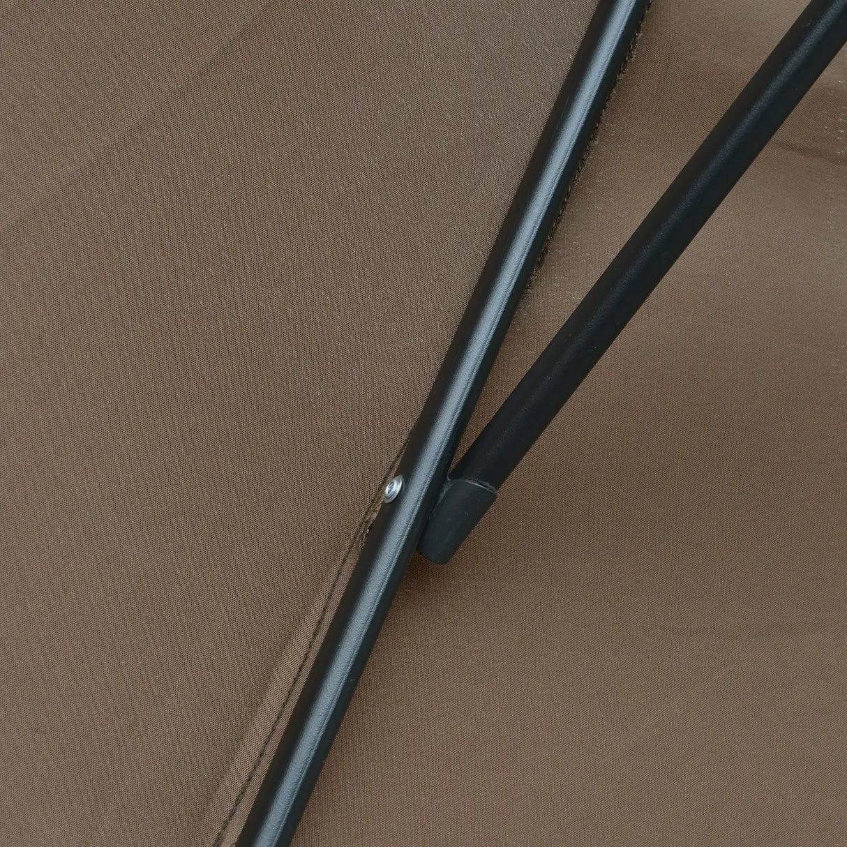 Outsunny 2.45m Overhanging Cantilever Parasol, Heavy Duty Waterproof Garden Umbrella with Cross Base, Brown