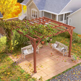 Outsunny 3.3 x 3.3 m Wooden Pergola Kit, Graden Pergola Gazebo Grape Trellis with Stable Structure for Climbing Vines, Flowers