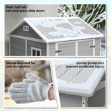 Outsunny 6 x 6ft Garden Shed with Floor, Window, Lockable Doors and Vents, Wood Effect Resin Tool Shed for Outdoor Patio, Grey