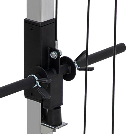 SPORTNOW Multi Home Gyms with Cable Pulley System, Cable Crossover Machine with 4 Handles for Full Body Strength Training, Power Rack for Home Workout, Black