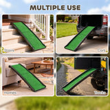 PawHut Foldable Dog Ramp with Artificial Anti-slip Surface, Portable & Lightweight, for Cars, Home, 155 x 38.5 x 15.5 cm