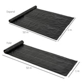 Outsunny 2m x 50m Weed Control Membrane, Heavy Duty Weed Control Barrier Fabric, 90gsm Ground Cover for Patios, Garden, Flower beds, Landscaping