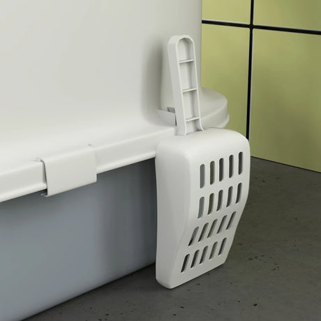 PawHut Cat Litter Box with Lid, Scoop, Deodorisation Bags, Top Entry