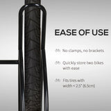 HOMCOM 2 Bike Floor Parking Stand Rack Indoor Outdoor Ground Reversible - Black