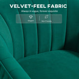 HOMCOM Velvet-Feel Shell Back Accent Chair - Green