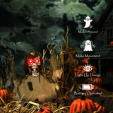 Outsunny Halloween Animated Skeleton with Glowing LED Eyes, Half-Body Scary Halloween Decorations, Battery Operated, Indoor Party Props
