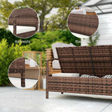 Outsunny 125L Storage Garden Bench, with Cushion - Brown