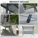 Outsunny Three-Seater Garden Swing Seat - Light Grey